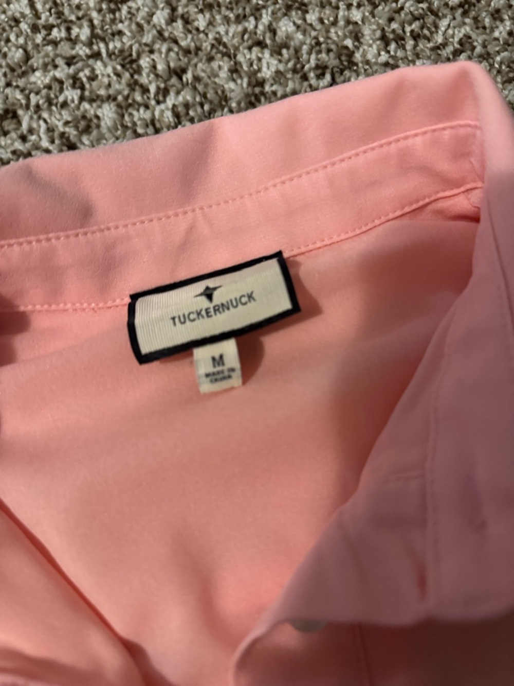 Tuckernuck Pink Shirt Dress with Ruffle Hem - Picture 2 of 3
